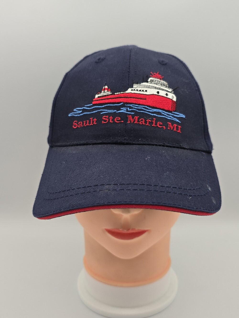 Sault Ste. Marie Michigan Navy Blue Adjustable Hat